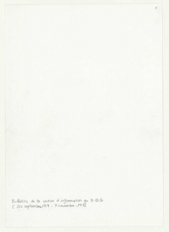 Exemplaire ronéoté du n°19 du 20 septembre 1917, exemplaires imprimés du 1er novembre 1917 au 7 novembre 1918 [collection incomplète].