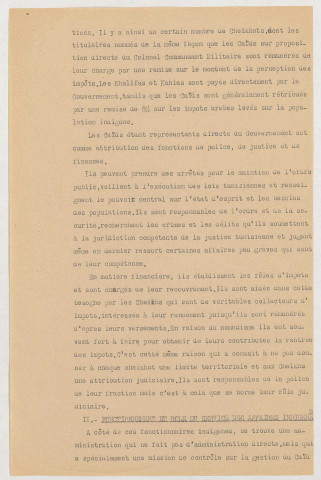 [Bureau des affaires indigènes de Gabès], Organisation administrative actuelle des territoires du Sud tunisien, 17 f.