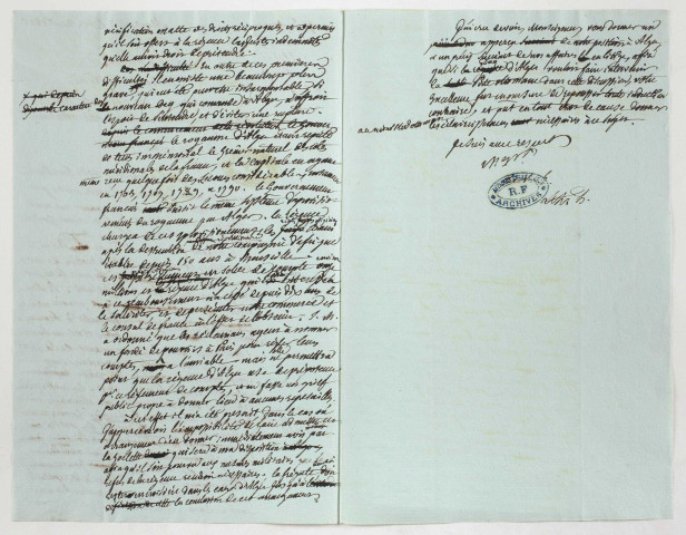 Correspondance avec les autres postes diplomatiques et consulaires français.