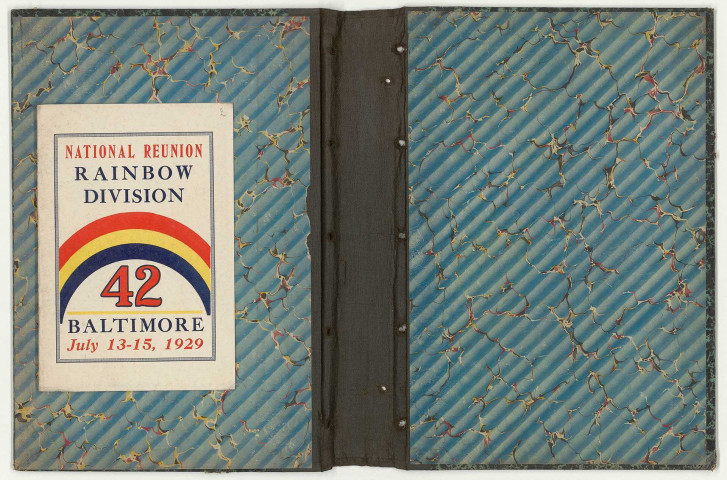 Press-book composé de correspondance échangée avec diverses personnalités américaines relative à l'organisation du voyage (février-juin 1929), du programme et du journal de route du général rédigé à l'intention de sa famille, entrecoupé de coupures de presse, de menu, de programme et de notes sur des évènements passés qu'il utilise à l'occasion des discours (10 juillet-1er août 1929), ou faisant la liste des convives des repas auxquels il a été invité, de la correspondance reçue au moment de son départ et ultérieurement en souvenir du voyage dont lettres de Paul et Reine Claudel (19 juillet-20 janvier 1930), des coupures de presse (juillet-septembre 1929), des discours du général Gouraud (14-27 juillet 1929), liste des passagers au retour (27 juillet 1929).