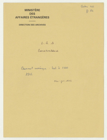 209SUP/431 - Dossier P86