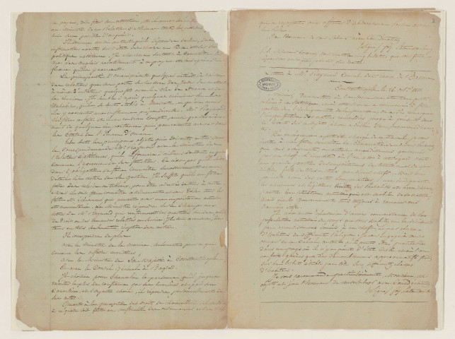 Minutier de la correspondance officielle adressée au poste (novembre 1810-avril 1812).