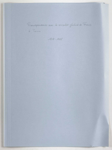 Correspondance avec le consulat général de France à Tunis.