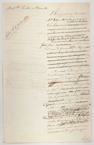 Affaire Dubois-Thainville, consul général de France à Alger, décédé le 28 octobre 1818 : réclamation des héritiers Dubois-Thainville pour le paiement de diverses créances qui seraient dues à la succession par le ministère des Affaires étrangères.