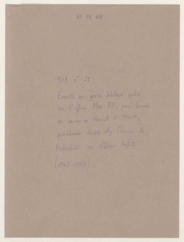 209SUP/224 - Dossiers B18-B19 - BIA 92 à 199