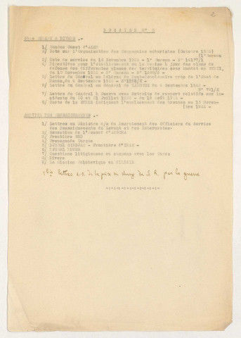 Dossier 2 : 3e bureau et divers, défense du territoire, troupes et répartition des forces.