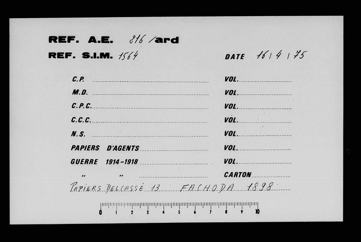 Nomination de Paul Cambon à l'ambassade à Londres, crise de Fachoda.