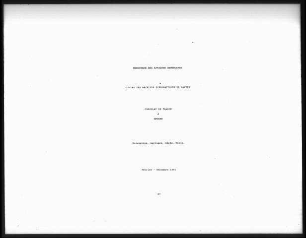 Actes de l'état civil.