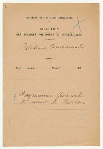 Approvisionnement et fourniture de charbon