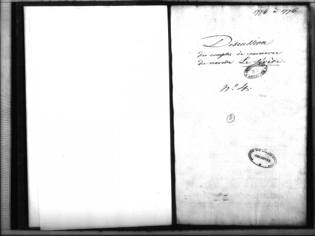 "Discussion des comptes de commerce du navire le Sévère" (ff. 1-510). "Réponses et objections des armateurs, réponses du sieur Anquetil, pièces diverses" (ff. 511-608).