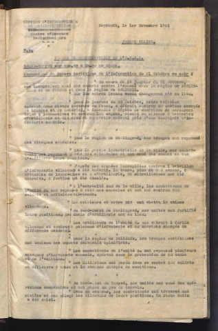 Novembre-décembre 1942 (vol. VIII).
Manque le volume IX correspondant aux mois de janvier et février 1943.