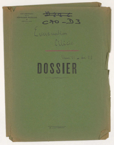 Évacuation de la Cilicie, réduction de l'Armée du Levant.