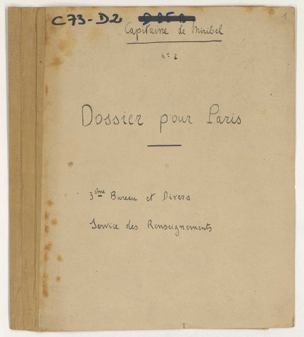 Dossier 2 : 3e bureau et divers, défense du territoire, troupes et répartition des forces.