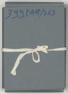 Discours, adresses, toasts du général Gouraud, quelques textes de discours de ses hôtes, dossier classé chronologiquement avec intercalaires par villes visitées : New-York, Philadelphie, Quantico, Baltimore, Buffalo, Pittsburg, Indianapolis, Des Moines, Minneapolis, Indianapolis, Placerville, Sacramento, San Francisco, Los Angeles, Houston, New Orléans, Montgomery, Macon, Gettysburg, Easton, Boston, Newport, New York, lieux non identifiés.