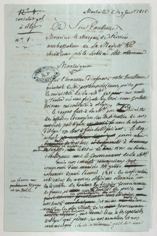 Correspondance avec les autres postes diplomatiques et consulaires français.