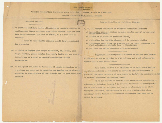 Questions économiques.