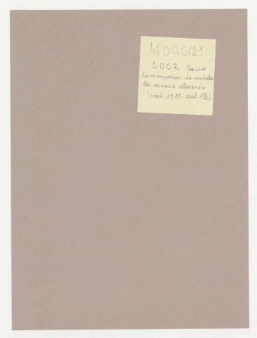 Sous-commission et conférence du ravitaillement des mineurs allemands