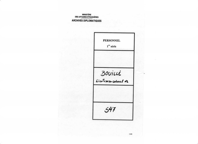 BOUILLE de Lieutenant-colonel