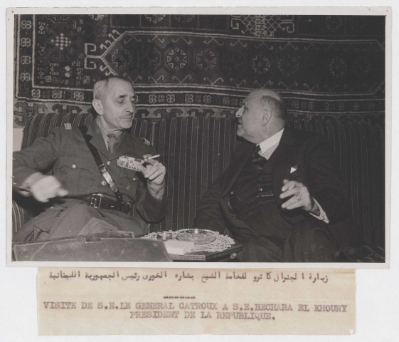 Visites du général Catroux au président libanais