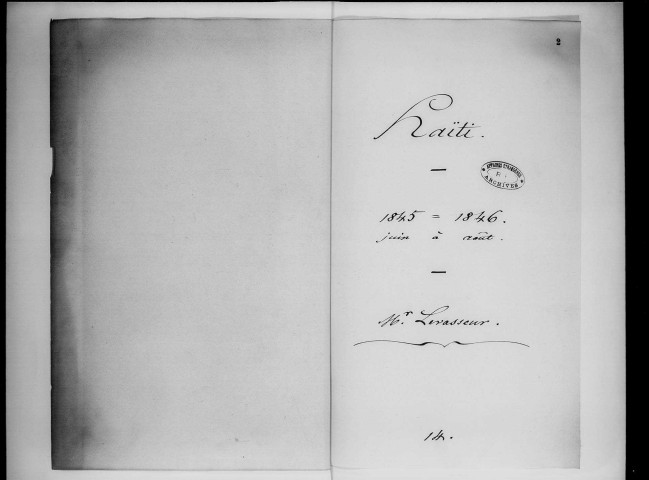 1845, juin-1846, août