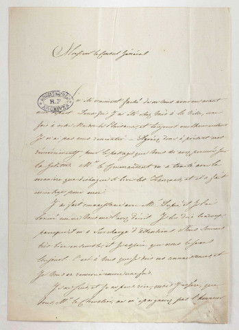 Correspondance entre François Maurin et Pierre Deval.