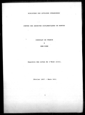 Actes de l'état civil (1807-mars 1811).