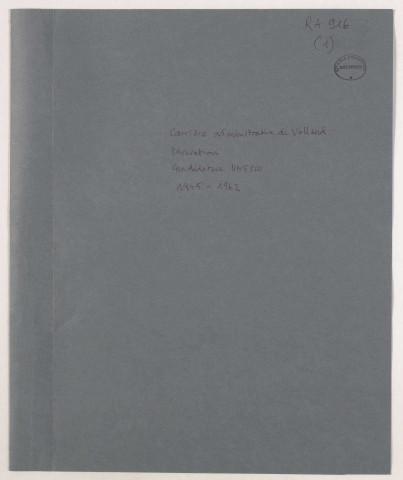 209SUP/916 - Dossiers personnels Rose Valland