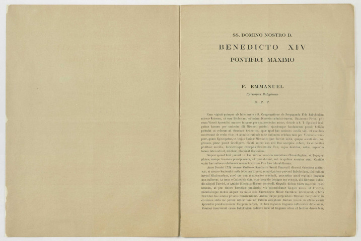Délégation apostolique en Mésopotamie et archevêché latin de Bagdad.