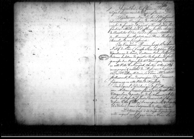 Actes de l'état civil (1807-mars 1811).