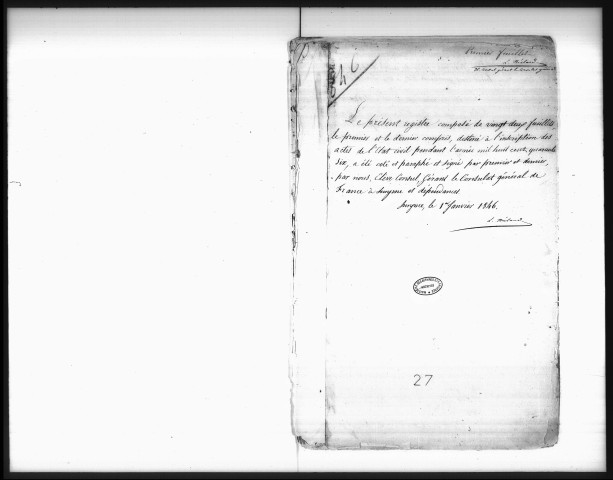 Actes de l'état civil.