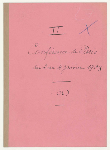 Conférence de Paris du 2 au 4 janvier 1923