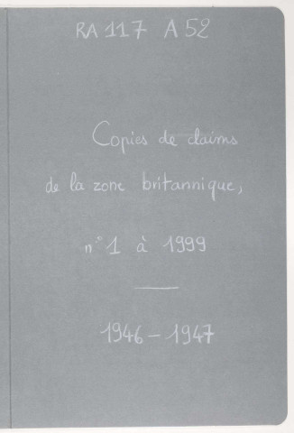 209SUP/117 - Dossiers A52-A53