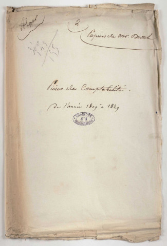 Pièces de comptabilité relatives à la gestion de Pierre Deval.