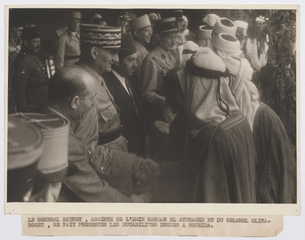 Visite du général Beynet au Djebel Druze