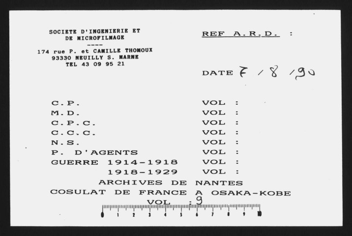 Correspondance avec la légation (mai 1902-mars 1905).