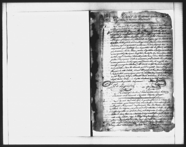 Actes de l'état civil (1807-septembre 1816).