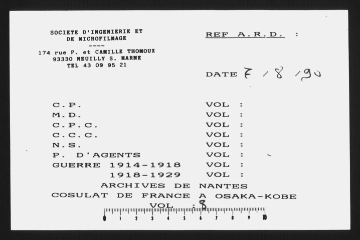 Correspondance avec la légation (juillet 1899-mai 1902).