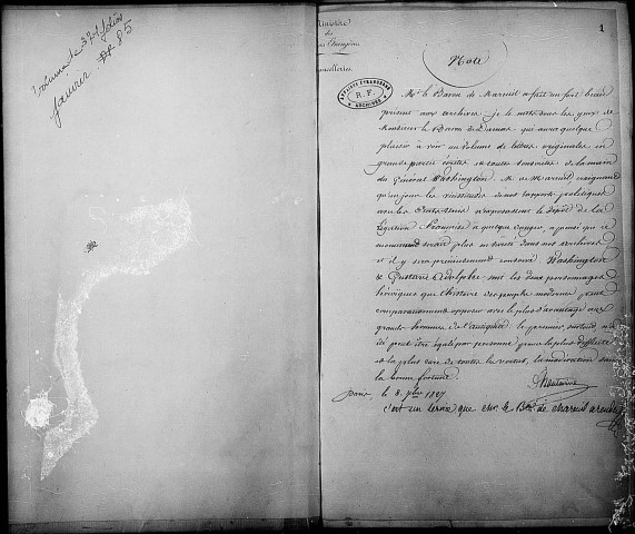 (ÉTATS-UNIS, 6.) - 1780-1791. -- Lettres de George Washington (1780-1791).