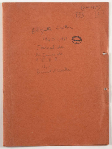 209SUP/893 - " Direction des Musées de France, Service Rosenberg, Rose Valland "