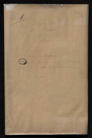 Ordres et instructions du ministère de la Marine et des Colonies relatifs aux missions d'Alexandre Martin au Mexique et de Buchet de Martigny en Colombie (1825) [1].
Correspondance d'Alexandre Martin avec différents services du ministère des Affaires étrangères, comprenant la commission ministérielle du 14 octobre 1826 le nommant "inspecteur du commerce français à Mexico et dépendances" (1826-1828) [2].
Correspondance avec le ministère de la Marine et des Colonies (1826) [3].