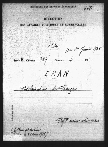 Réclamations de Français.