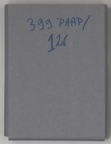 « Livre d'or » d'Henri Gouraud avec signatures et dédicaces, du 26 novembre 1918 au 13 octobre 1919 [relié couverture de cuir] et menus dont un specimen vierge aux armes de la République Française, illustré par Hansi, imprimé à Colmar (22 décembre 1918-13 octobre 1919).