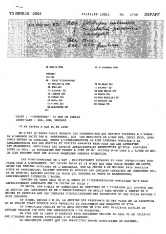 Entraves et incidents sur les voies de transit (janvier 1974-juillet 1990).
Le mur de Berlin (juillet 1973-août 1990).