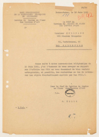 209SUP/224 - Dossiers B18-B19 - BIA 92 à 199