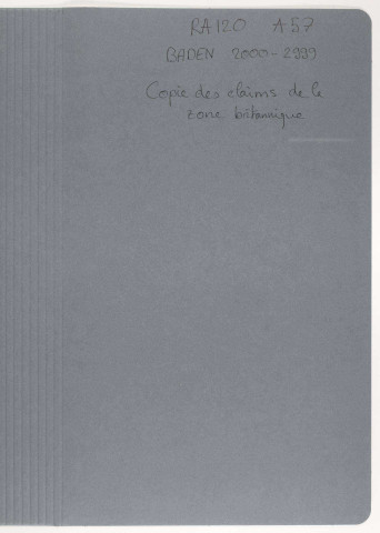 209SUP/120 - Dossiers A57-A58