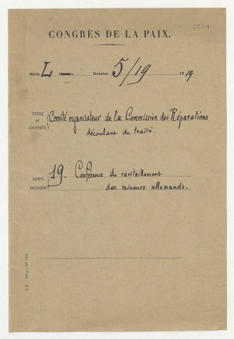 Sous-commission et conférence du ravitaillement des mineurs allemands