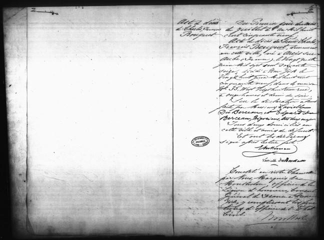 Actes de l'état civil (juillet 1859-1872).