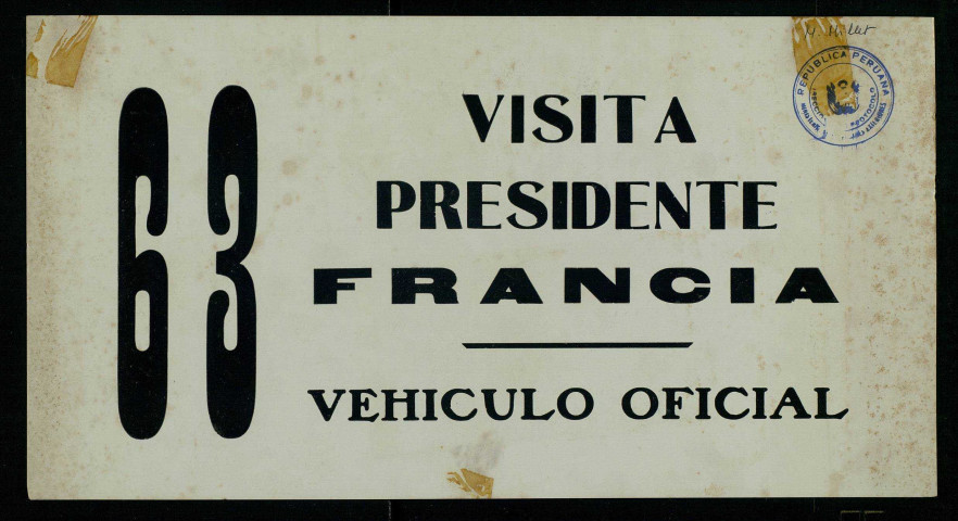 Visite au Pérou du général de Gaulle (1964).