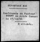 Conférence du Pasteur Hooft au lycée Carnot.