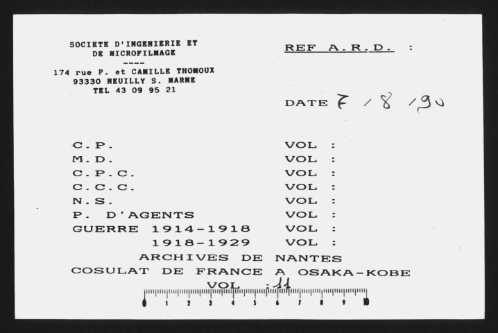 Correspondance avec le consulat de France à Yokohama (mai 1899-mars 1905).